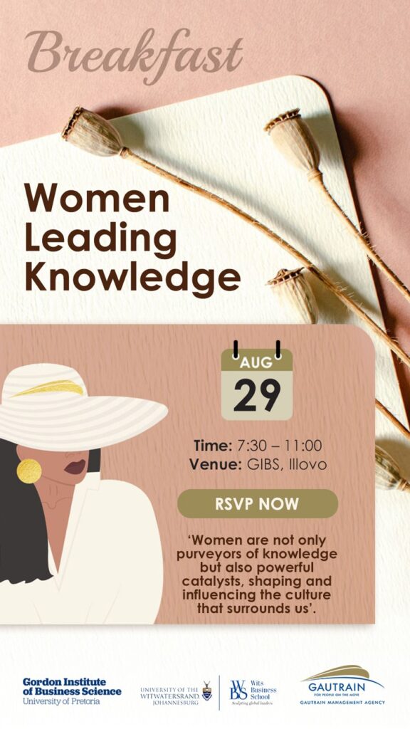 Women Leading Knowledge event poster